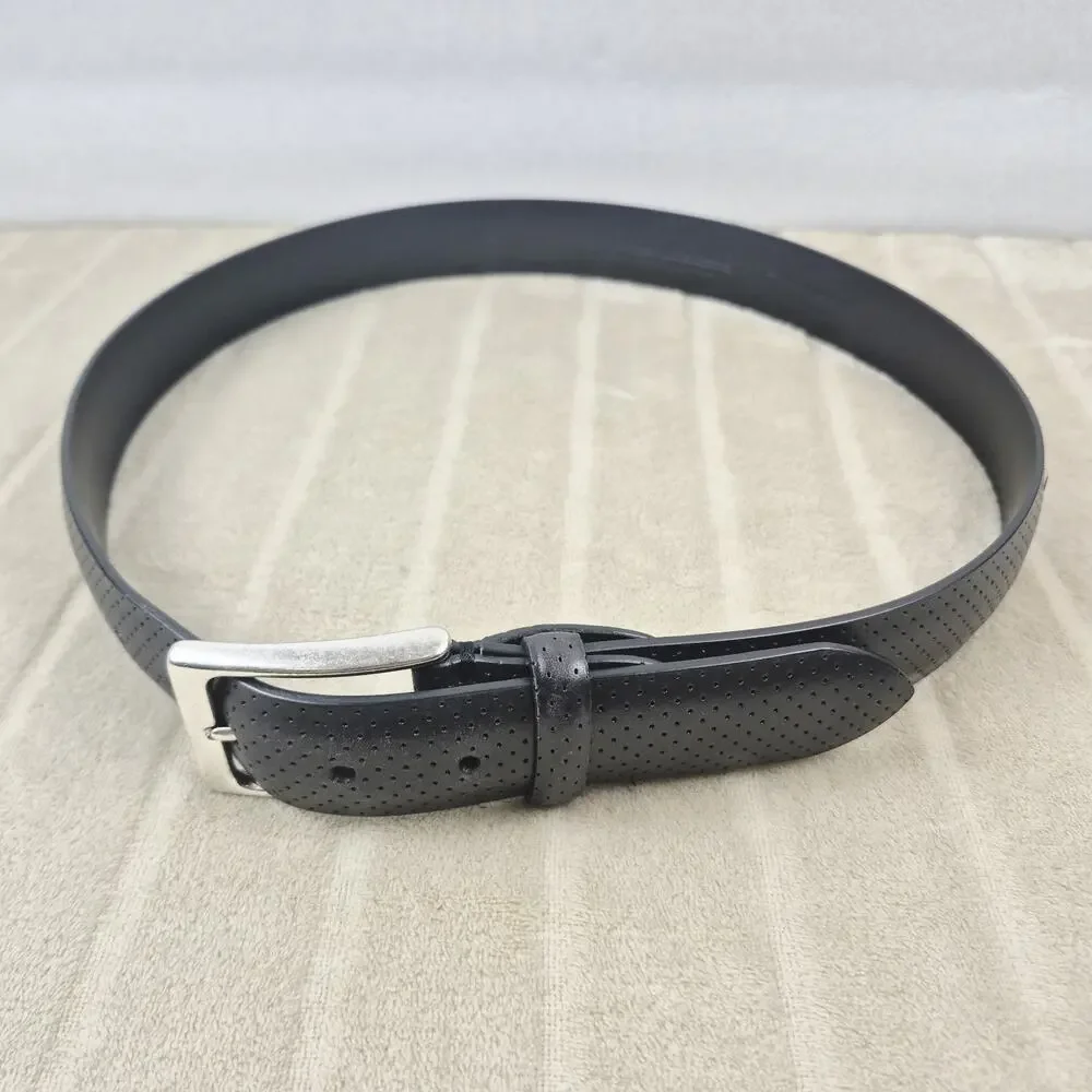 Paolo Vitale Black Genuine Leather Belt Handmade In Italy size 90cm US L 34-36